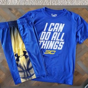 Youth Under Armour shirt and shorts set